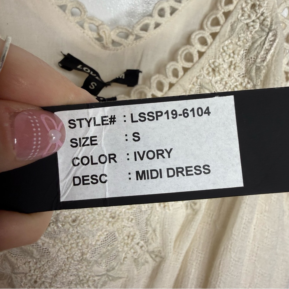 Love Sam Aurora Maxi Dress In Ivory Beaded Embroidery Boho NWT Size Small $355 - Picture 12 of 14